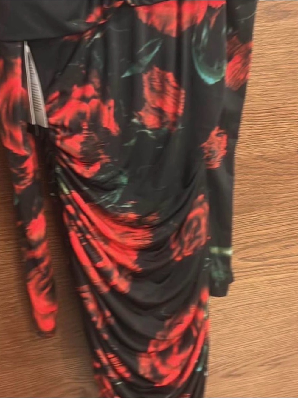 Guess Black Mini dress with Red Rose Print